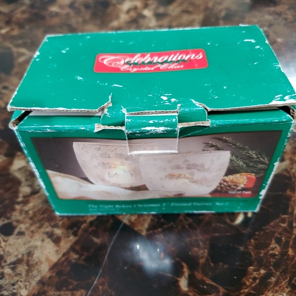 Celebrations Crystal Clear The Night Before Christmas Frosted Votives Set Of 2 - Picture 5 of 6